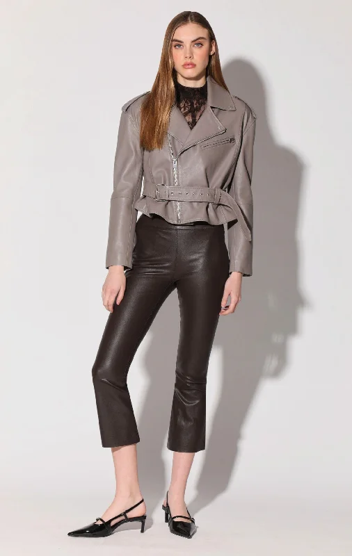 Women’s denim pants for casual days -Luisa Pant, Mocha - Stretch Leather