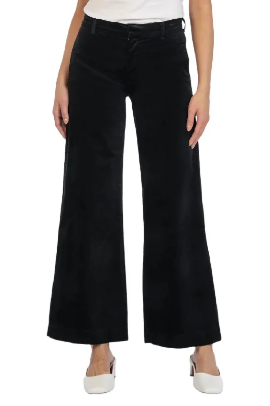 Women’s dress pants for formal occasions -Meg High Rise Velveteen Trouser In Black