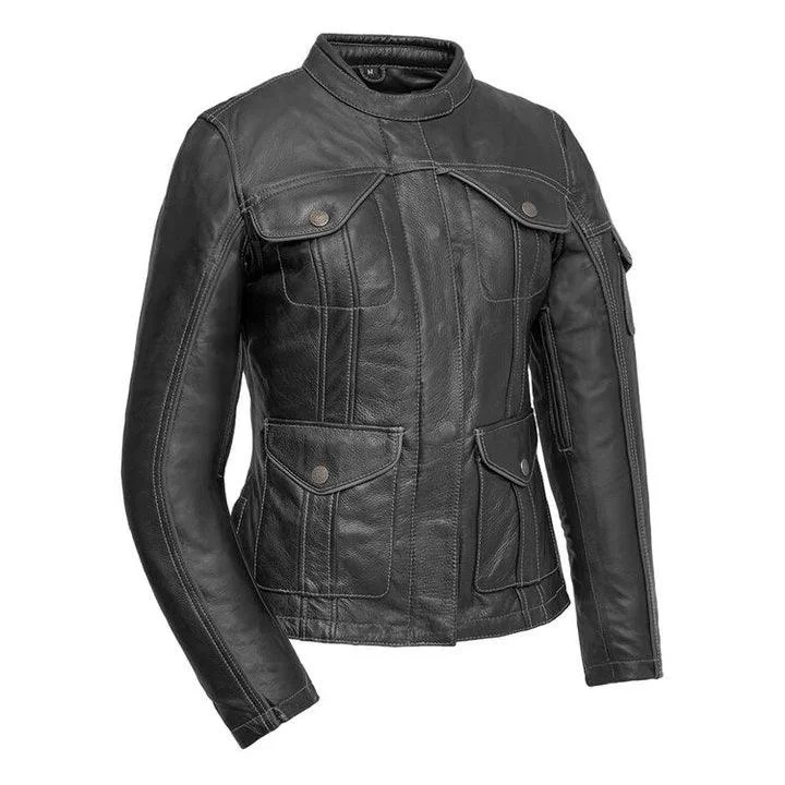 Women’s long sleeve jackets for cooler weather -Outlander - Women's Motorcycle Leather Jacket