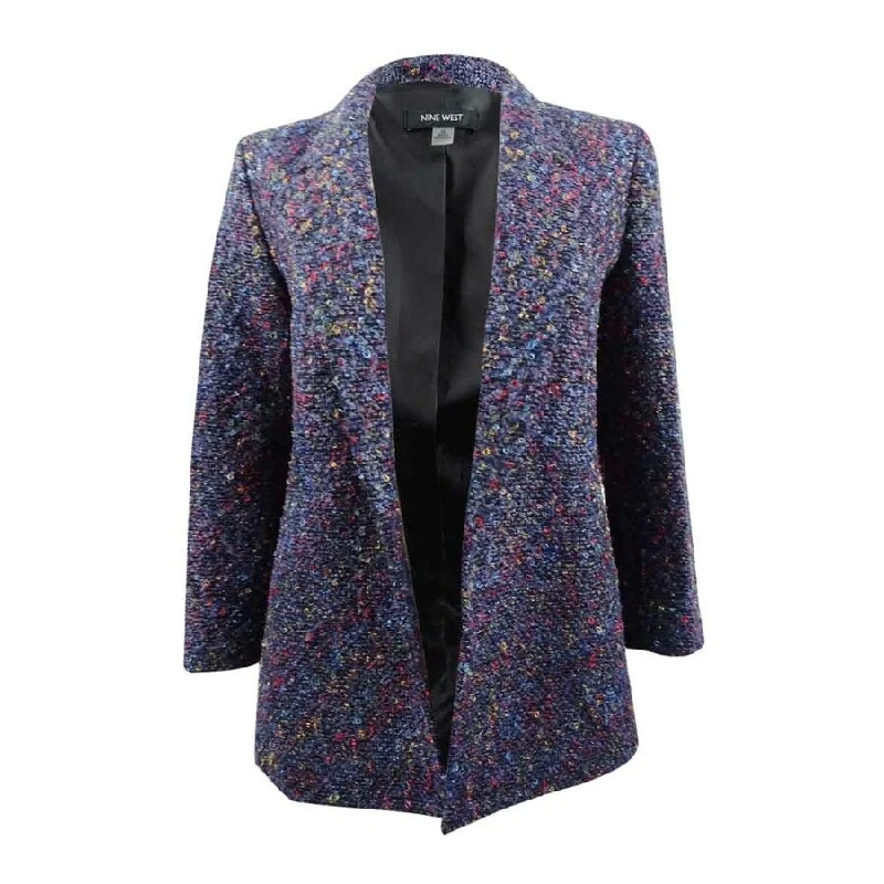 Women’s utility jackets for outdoor adventures -Nine West Women's Tweed Multicolor Flyaway Blazer