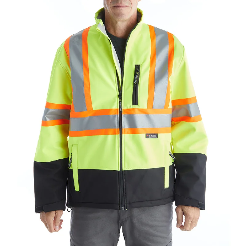 Women’s cape coats for dramatic flair -Terra Hi Vis Softshell Work Jacket 116516YL - Yellow