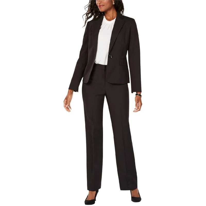 Women’s cardigan coats for cozy wear -Le Suit Womens Pinstripe Pant Suit, Black, 8