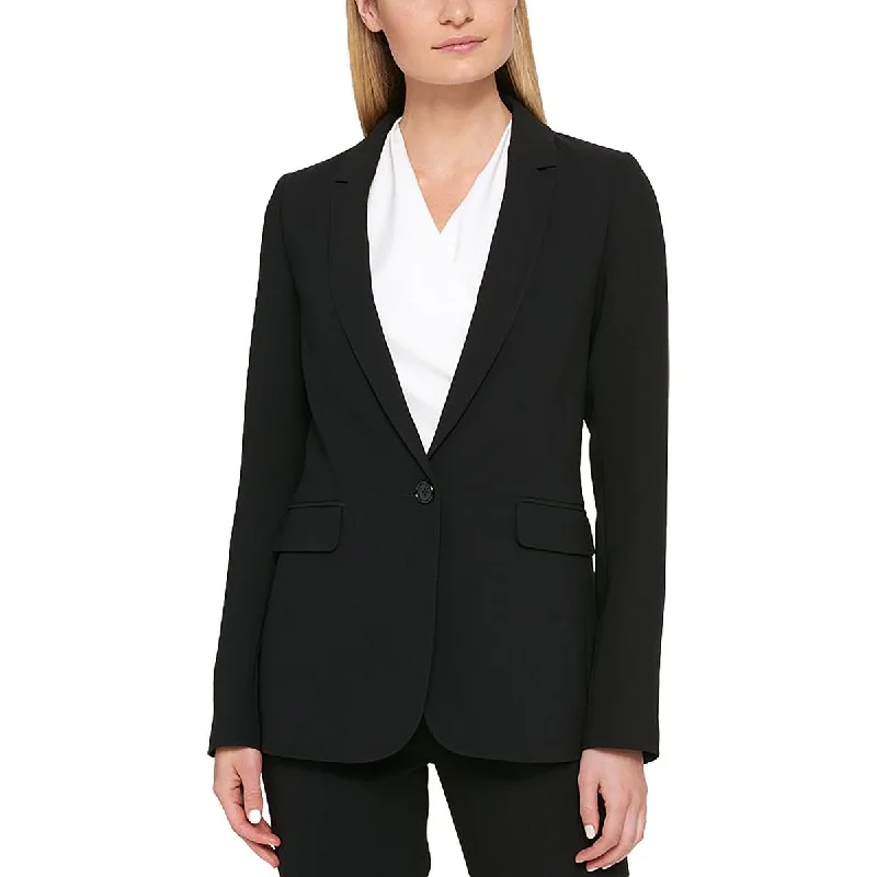 Women’s oversized jackets for comfortable wear -Womens Satin Suit Separate One-Button Blazer