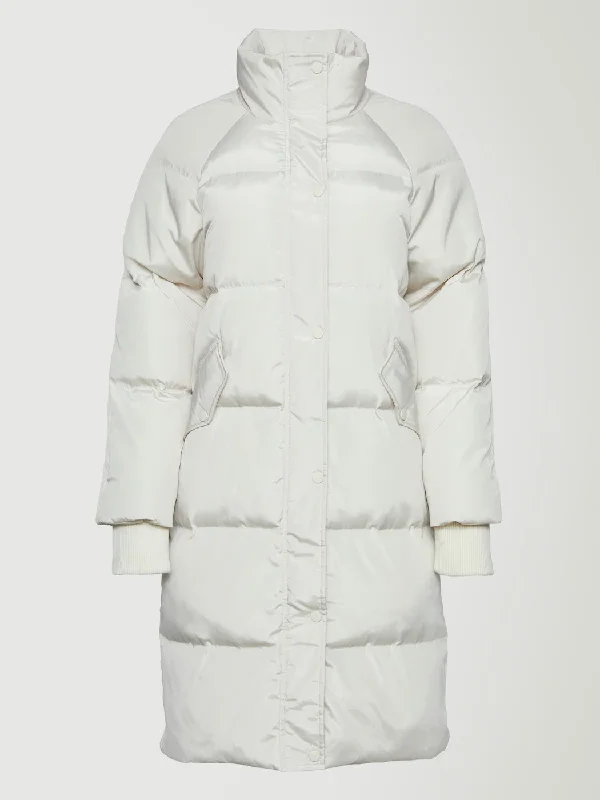 Women’s winter coats for cold weather -Sienna Longline Puffer Jacket - Ivory