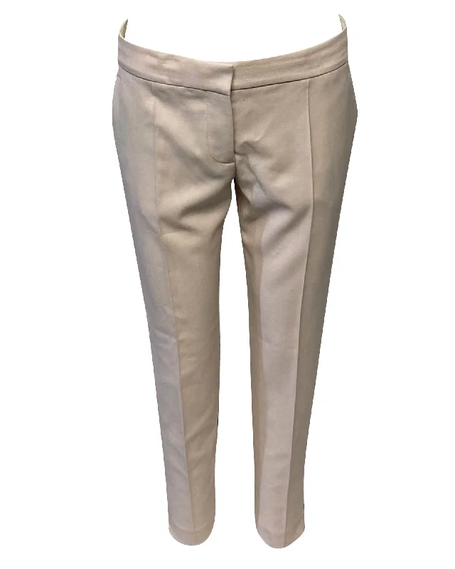 Women’s stretch denim pants for all-day wear -Stella McCartney Slim Fit Trousers in Beige Cotton