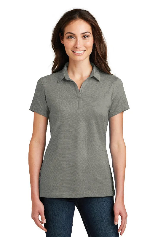 Women’s polo tops for sporty look -Port Authority Womens Meridian Short Sleeve Polo Shirt - Monument Grey - Closeout