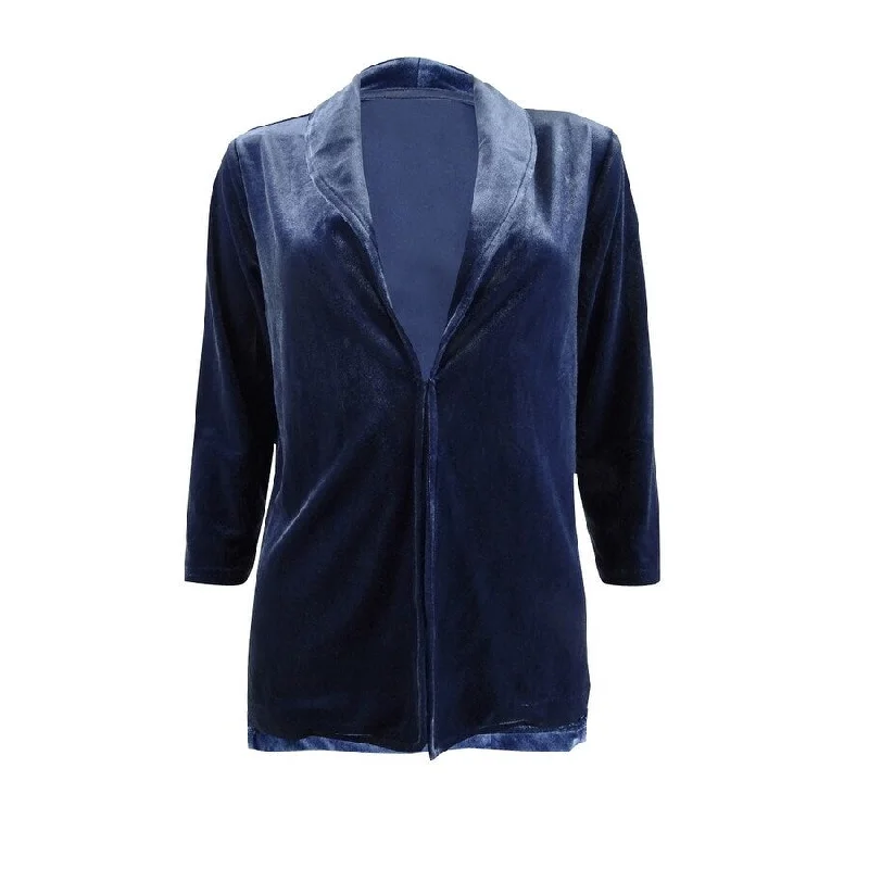 Women’s wrap coats for easy-to-wear style -Maison Jules Women's 3/4-Sleeve Velvet Blazer