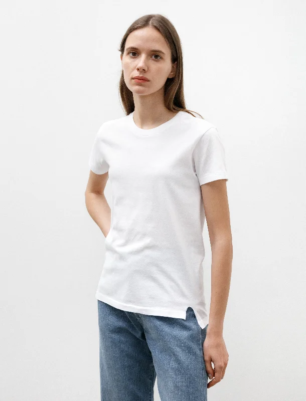 Women’s satin tops for elegant occasions -Seamless Crewneck Tee White