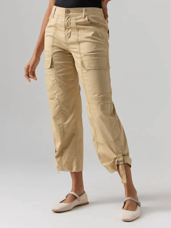 Women’s silk pants for luxurious feel -Cali Cargo Pants In True Khaki