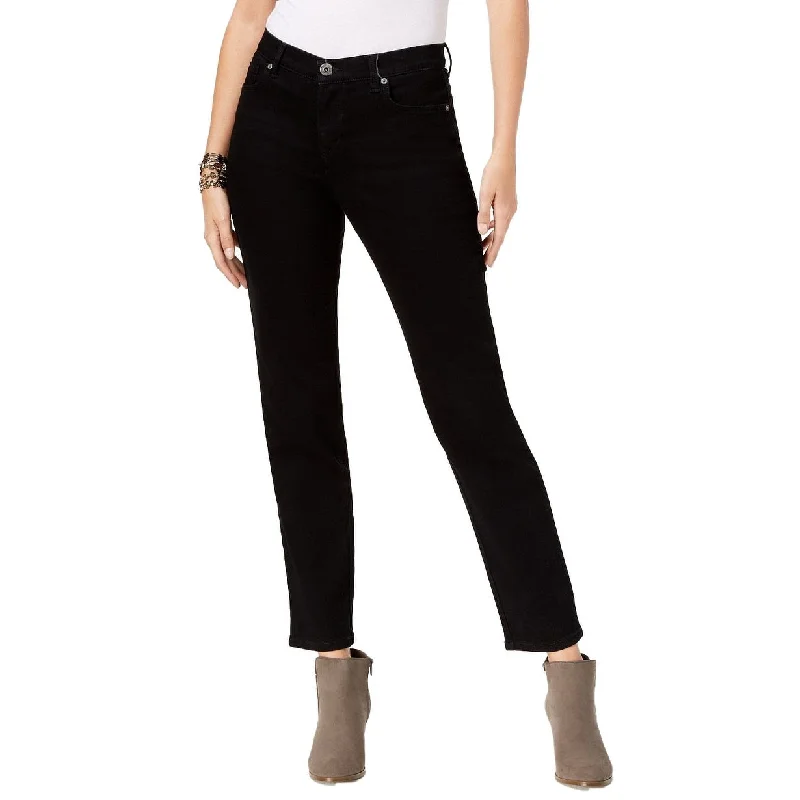 Women’s high-waisted wide-leg pants for vintage style -Style & Co Women's Natural Straight-Leg Ankle Jeans Black Size 18"