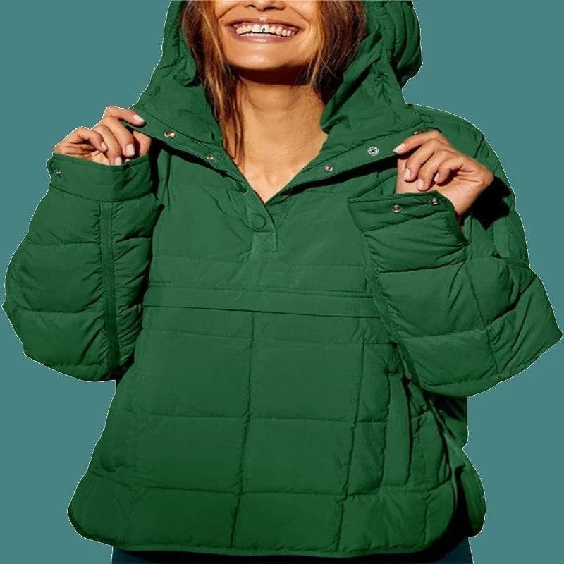 Women’s winter coats for cold weather -Warm Hoodie Down Jacket Women