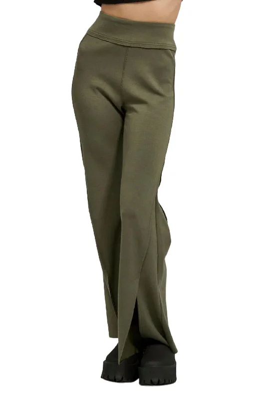 Women’s slimming pants for flattering fit -Ready Or Not Flare Pant In Muted Green