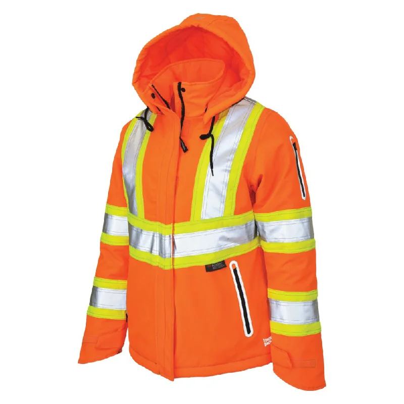 Women’s plaid jackets for preppy style -Tough Duck Women's Hi Vis Insulated Flex Safety Work Jacket SJ41 - ORANGE