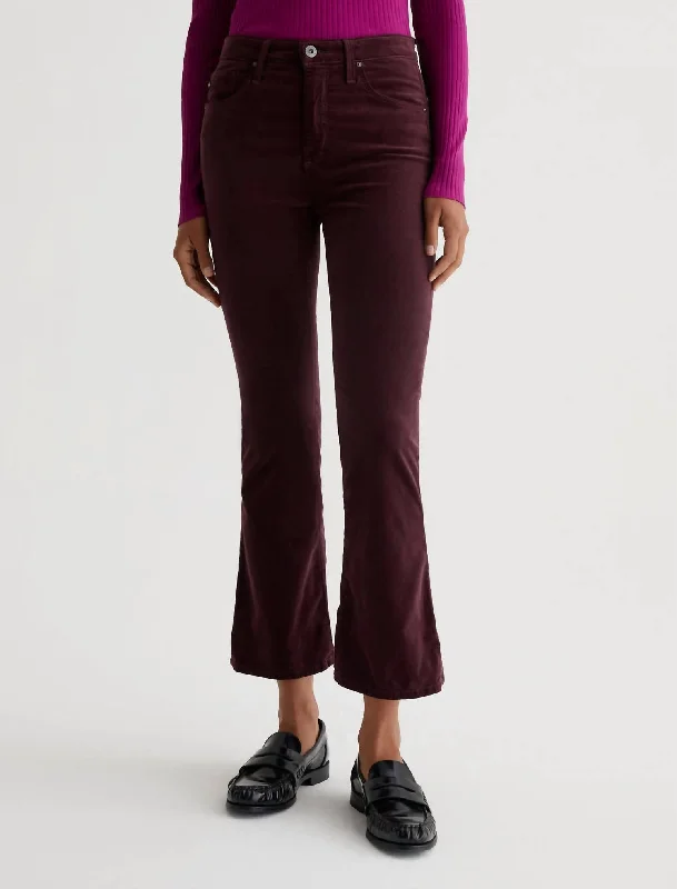 Women’s chino pants for classic look -Farrah Boot Crop Jean In Pinot Noir