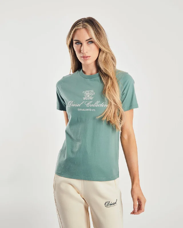 Women’s bandage tops for figure-flattering fit -Rene Tee Green Trail