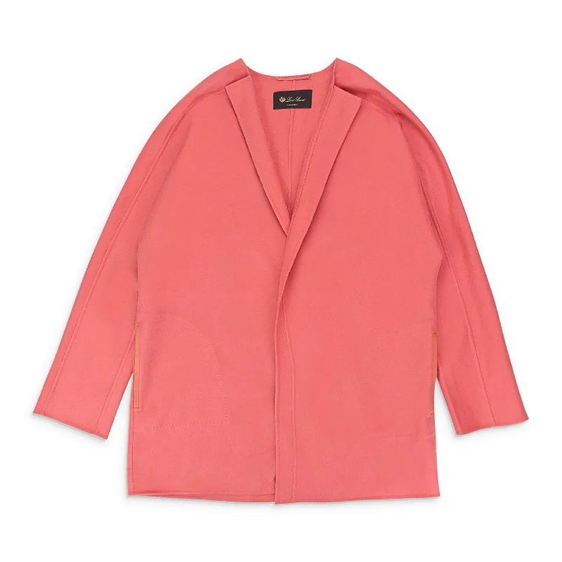 Women’s faux fur-lined jackets for warmth and style -CASHMERE CORAL BLAZER