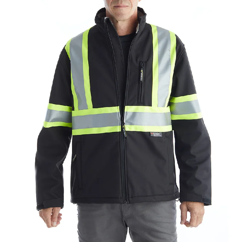 Women’s military jackets for stylish utility -Terra Hi Vis Softshell Work Jacket 116516BK - Black