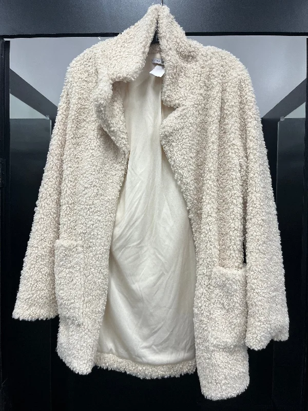 Women’s long coats for full coverage -Cream Coat Faux Fur & Sherpa Hyfve, Size S