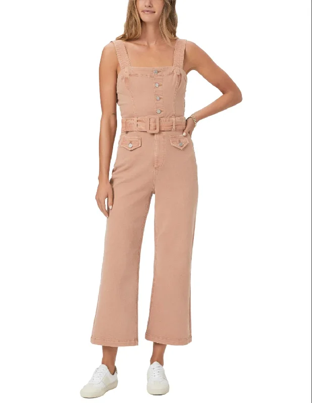 Women’s faux leather pants for edgy style -Anessa Jumpsuit In Vintage Dried Rose