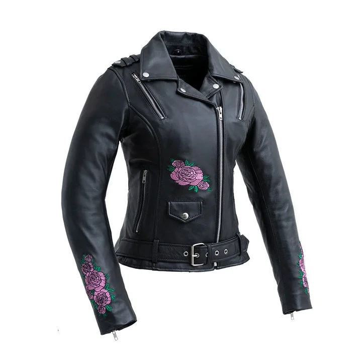 Women’s short coats for versatile wear -Women's Bloom Leather Jacket