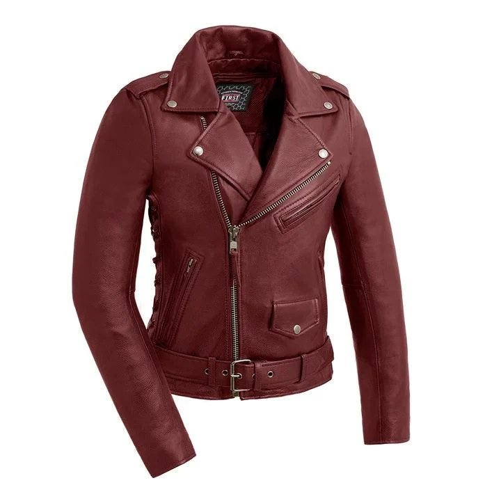 Women’s vintage coats for retro-inspired style -Popstar - Women's Motorcycle Leather Jacket