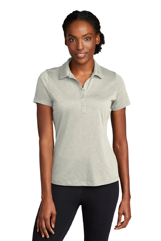 Women’s t-shirt tops for relaxed fashion -Sport-Tek Womens Strive Moisture Wicking Short Sleeve Polo Shirt - Silver Grey