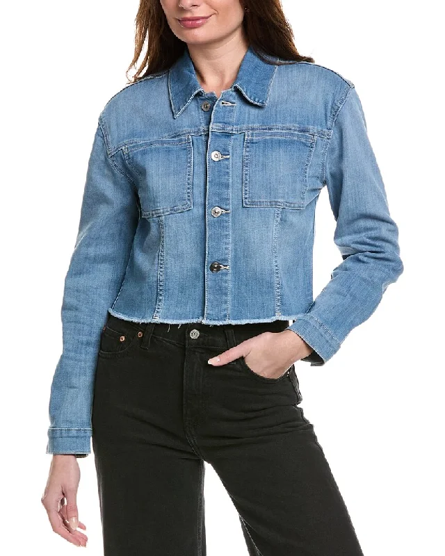 Women’s sleeveless jackets for layering -HUDSON Jeans Cropped Denim Jacket