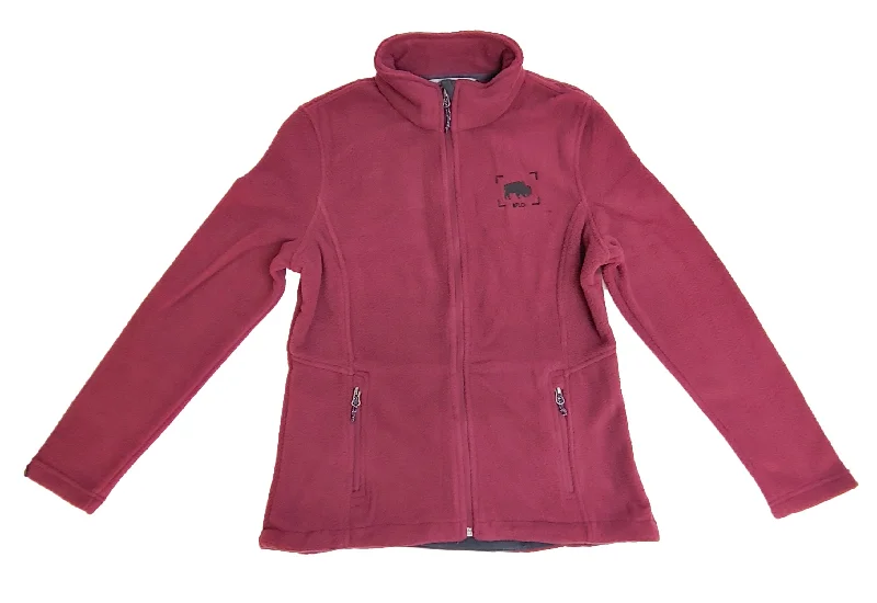 Women’s denim outerwear jackets for laid-back look -Ladies Maroon Fleece Jacket