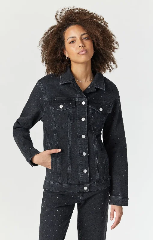 Women’s casual jackets for everyday style -KARLA JACKET IN SHINY SMOKE DENIM