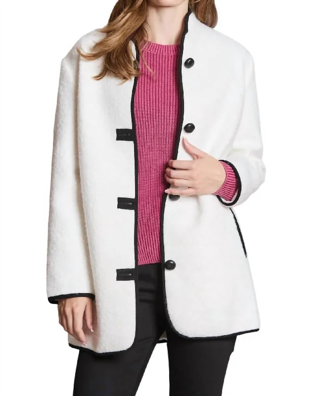 Women’s wrap coats for easy-to-wear style -Sherpa City Coat In Winter White