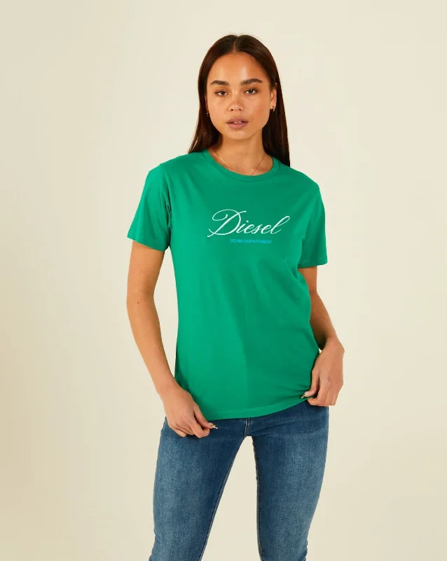 Women’s satin blouse tops for luxurious look -Margie T-Shirt Luscious Green