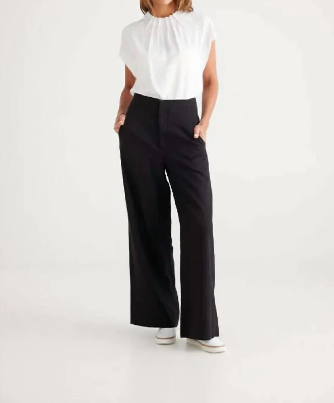 Women’s dress pants for formal occasions -Dana Wide Leg Pants In Black