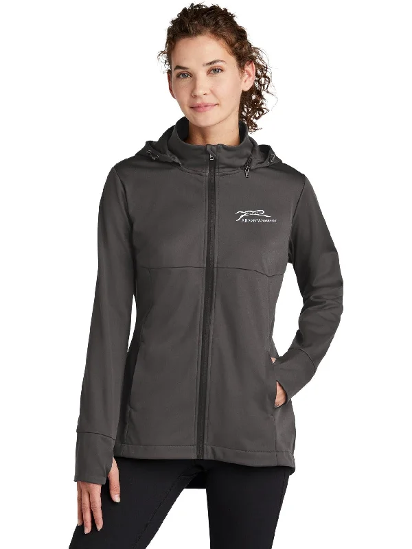 Women’s oversized jackets for comfortable wear -Sport-Tek Ladies Hooded Soft Shell Jacket