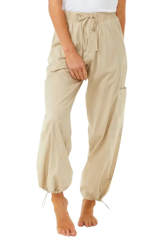 Women’s color-block pants for modern look -South Bay Cargo Pant In Beige