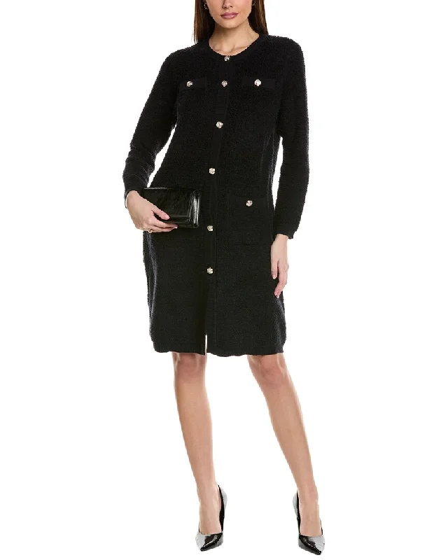 Women’s peacoats for classic nautical style -Anne Klein Loop Long Jacket