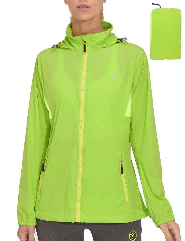 Women’s long coats for full coverage -Women's UPF 50+ Lightweight Packable Running Jacket