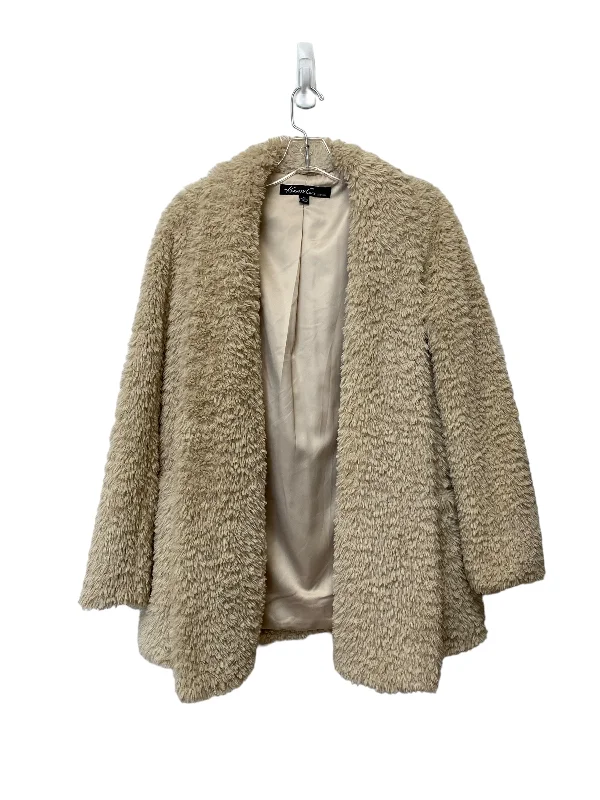 Women’s oversized coats for relaxed fashion -Cream Coat Faux Fur & Sherpa Kenneth Cole, Size Xs