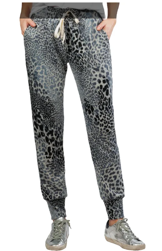 Women’s bootcut pants for versatile fashion -Leopard Print Jogger In Khaki