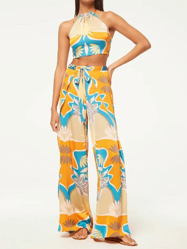 Women’s satin pants for evening wear -Kanna Wide Pants In Bain De Soleil