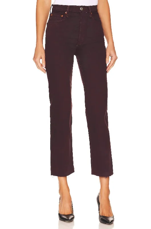 Women’s paperbag waist pants for trendy look -Originals 70's Ultra High Rise Stove Pipe Jeans In Washed Plum