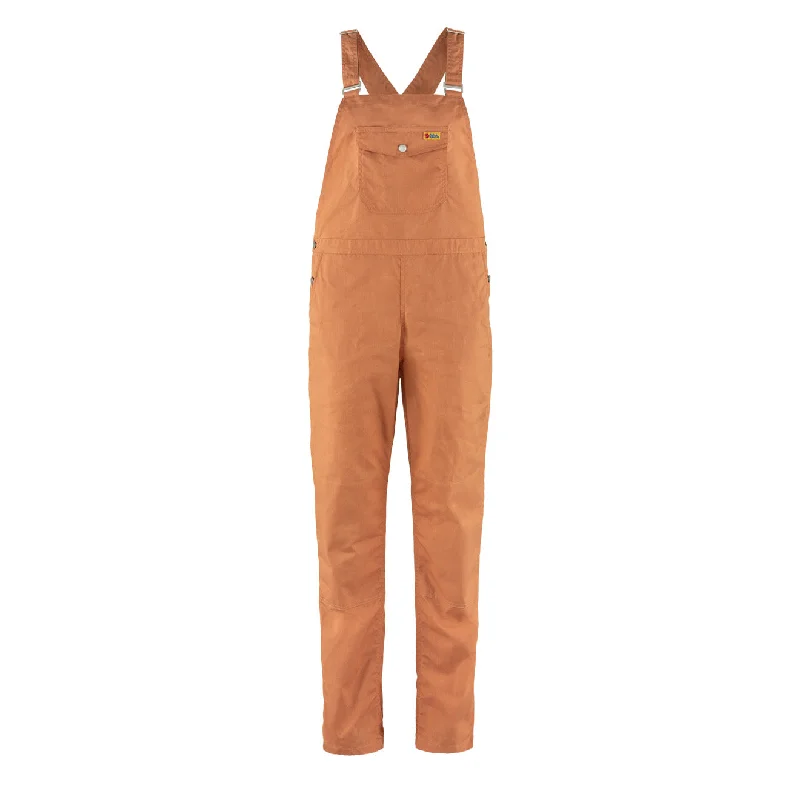 Women’s cropped pants for warm weather -Fjallraven Womens Vardag Dungaree Trousers Desert Brown