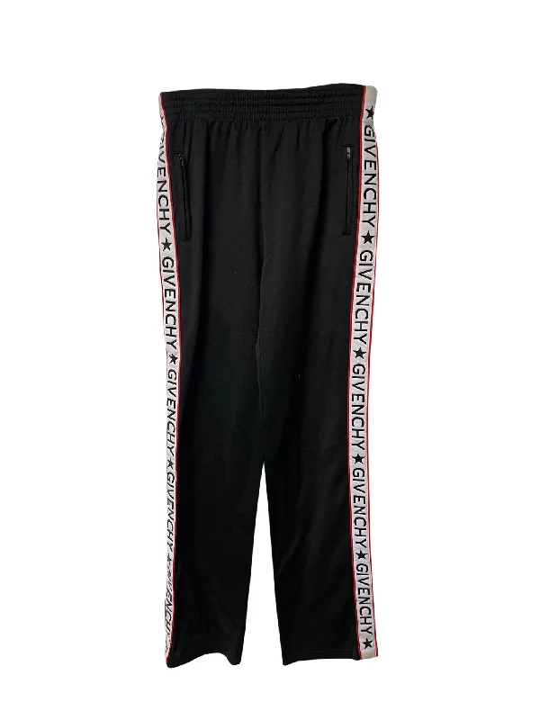 Women’s black leggings for versatile wear -Givenchy Logo Tape Track Pants in Black Polyester