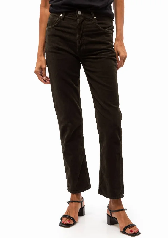 Women’s silk pants for luxurious feel -Jolene High Rise Vintage Slim Jeans In Kelp