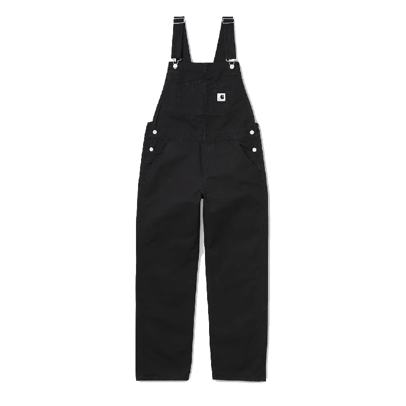 Women’s high-waisted wide-leg pants for vintage style -Carhartt WIP Womens Bib Overall Straight Black