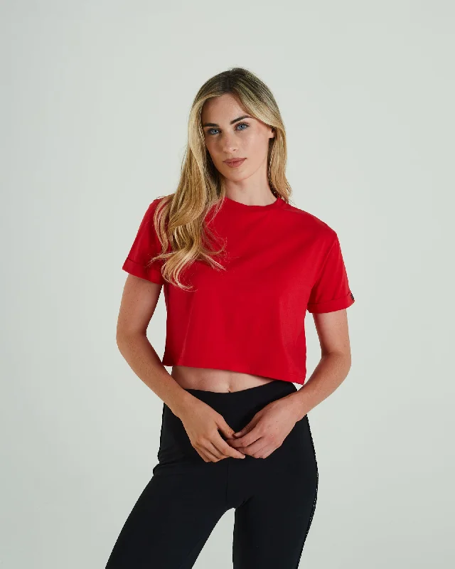 Women’s knitted blouse tops for cozy vibes -Ricky T-Shirt Tango Red