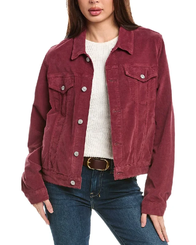 Women’s corduroy jackets for retro style -7 For All Mankind Classic Corduroy Cropped Trucker Jacket