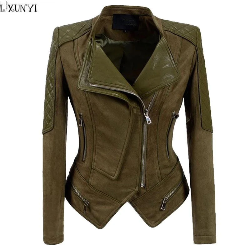 Women’s raincoats for wet weather protection -LXUNYI Korean Leather jacket Female