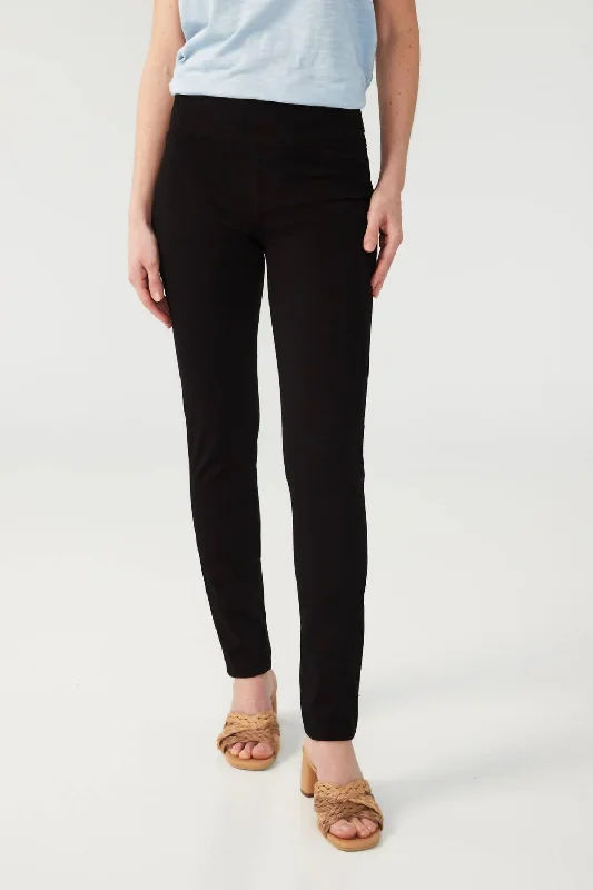 Women’s high-waisted wide-leg pants for vintage style -Love Slim Jegging Love Denim In Black