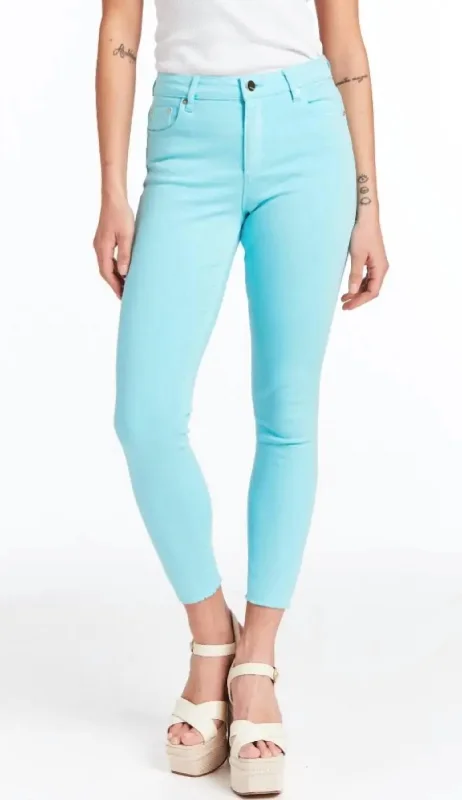 Women’s seamless leggings for smooth fit -Mona High Waist Skinny Crop Jean In Angle Blue