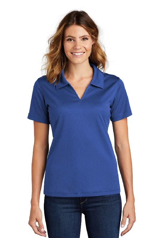 Women’s sleeveless tops for hot weather -Sport-Tek Womens Dri-Mesh Moisture Wicking Short Sleeve Polo Shirt - Royal Blue